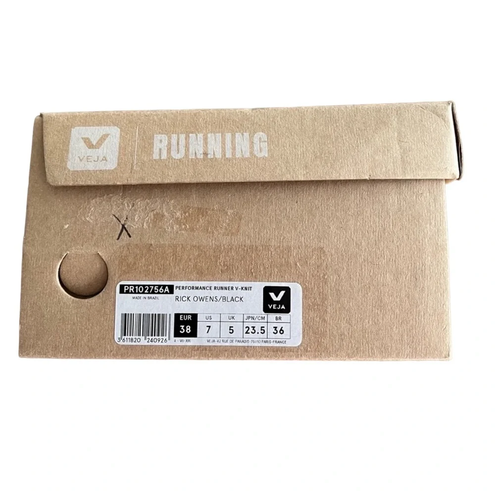Rick Owens x Veja Performance Runner V-knit Sneakers in Black Women’s Size 7